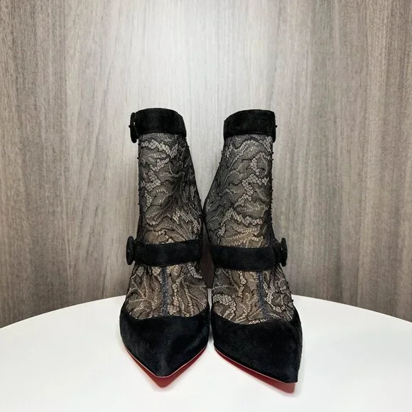 Louboutin Boteboot Suede and Lace Ankle Boots - Picture 3 of 10
